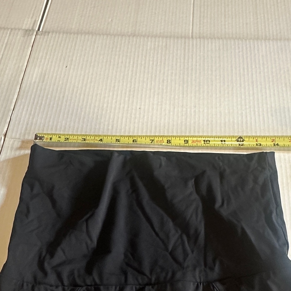 Stella McCartney Adidas black Leggings with partial foot insert fold over waist - Picture 6 of 13